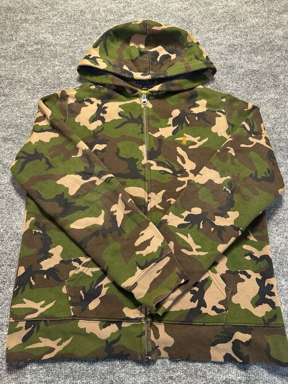 Polo Ralph Lauren Boys Camo Full Zip Hoodie Size XL (18-20) Sporty Skate Street